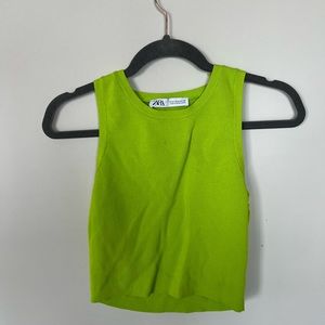 ZARA neon green crop top